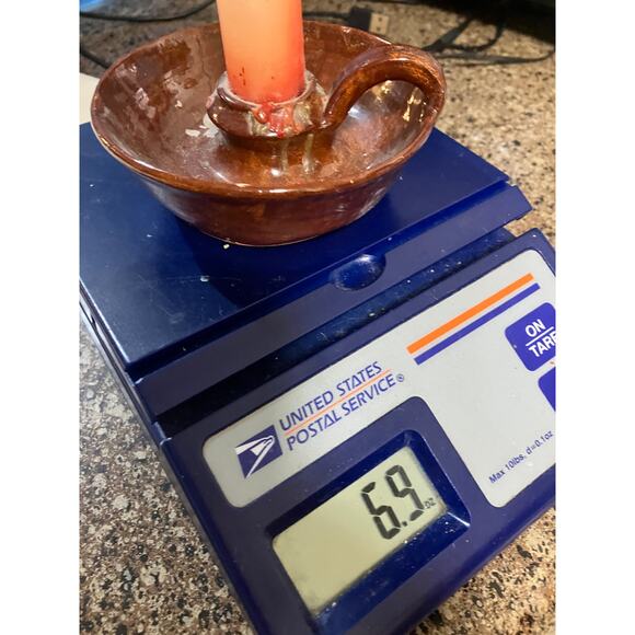 Jamestown Pottery Chamberstick Candleholder Redware Festival Park VTG Handmade - Picture 4 of 4